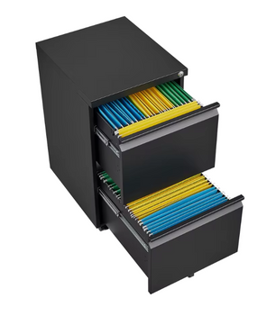 Metalen Verrijdbare Dossierkast met Slot – 2 Lades, Onder Bureau