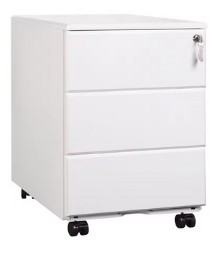 Metalen Dossierkast met Slot – 3 Lades op Wielen, Verrijdbaar en Stevig