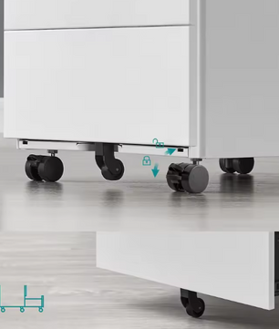 Verrijdbare Metalen Archiefkast met 4 Lades – Lockable en Kantelveilig