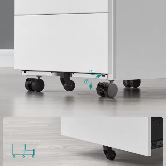 Verrijdbare Metalen Archiefkast met 4 Lades – Lockable en Kantelveilig