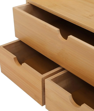 Bamboe Bureau Organizer met 3 Lades – Natuurlijke Opbergdoos met Handvat