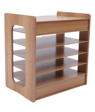 7-Laags Documentenrek – Houten Bureau Organizer met Hoge Draagkracht