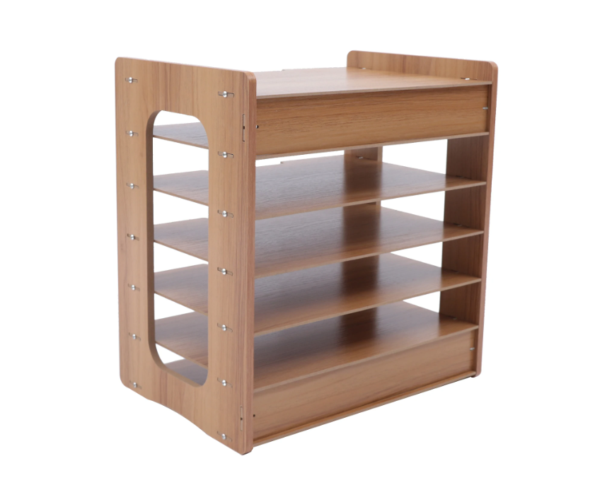 7-Laags Documentenrek – Houten Bureau Organizer met Hoge Draagkracht