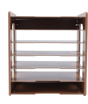 7-Laags Documentenrek – Houten Bureau Organizer met Hoge Draagkracht