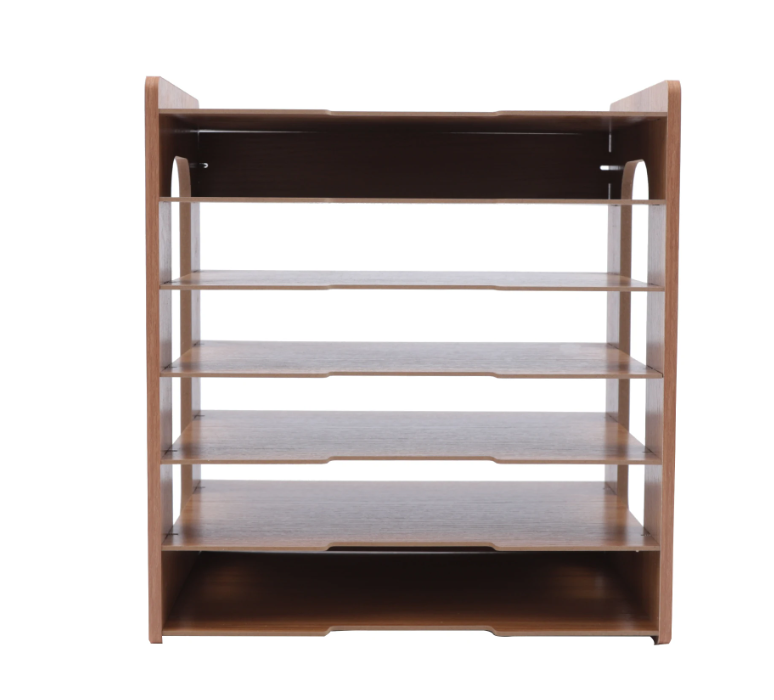 7-Laags Documentenrek – Houten Bureau Organizer met Hoge Draagkracht