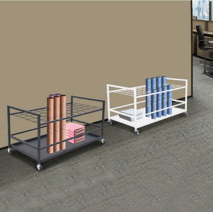 Mobiel Documentenrek met 50 Vakken – Metalen Opbergwagen op Wielen