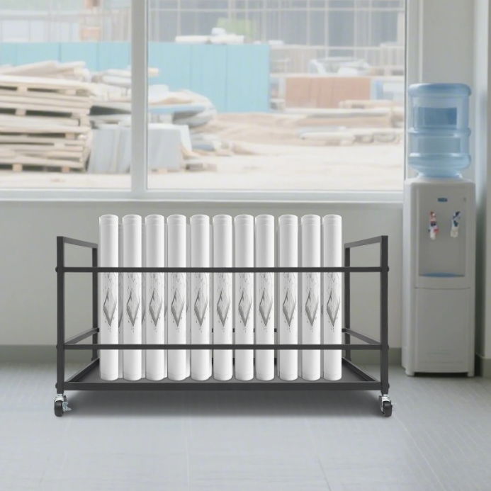 Mobiel Documentenrek met 50 Vakken – Metalen Opbergwagen op Wielen