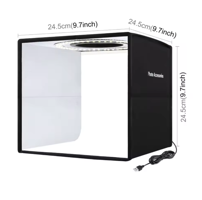 Draagbare Fotostudio Lightbox – Opvouwbare LED Fototent met 12 Achtergronden