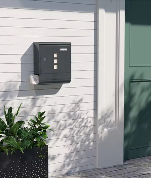 Moderne Brievenbus Antraciet – Wandmodel met Krantenhouder en Raampjes