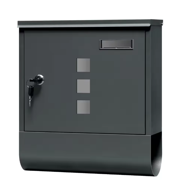 Moderne Brievenbus Antraciet – Wandmodel met Krantenhouder en Raampjes