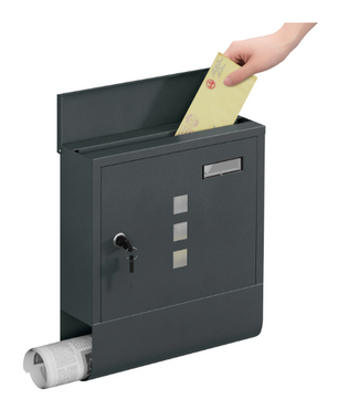 Moderne Brievenbus Antraciet – Wandmodel met Krantenhouder en Raampjes