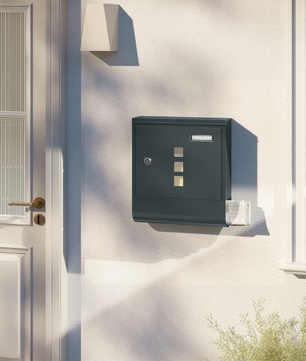 Moderne Brievenbus Antraciet – Wandmodel met Krantenhouder en Raampjes