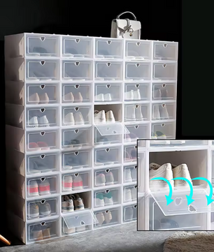 20-Delige Stapelbare Schoenenorganizers – Kunststof Opbergers voor Kast en Hal