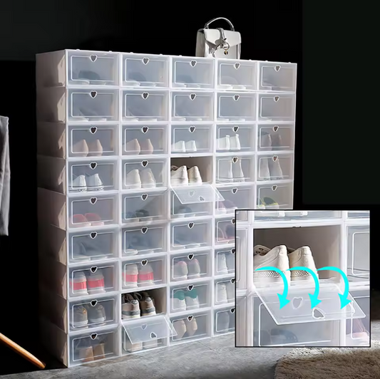 20-Delige Stapelbare Schoenenorganizers – Kunststof Opbergers voor Kast en Hal