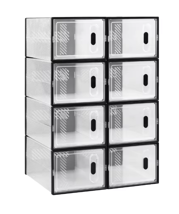Transparante Schoenenboxen met Magneetsluiting – Stapelbare Opbergers Set