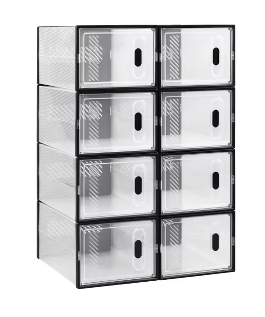 Transparante Schoenenboxen met Magneetsluiting – Stapelbare Opbergers Set