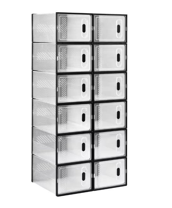 Transparante Schoenenboxen met Magneetsluiting – Stapelbare Opbergers Set