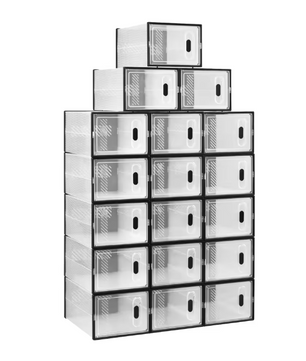 Transparante Schoenenboxen met Magneetsluiting – Stapelbare Opbergers Set