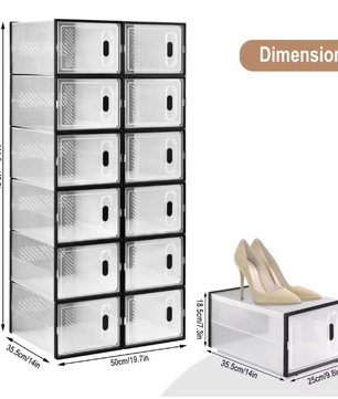 Transparante Schoenenboxen met Magneetsluiting – Stapelbare Opbergers Set