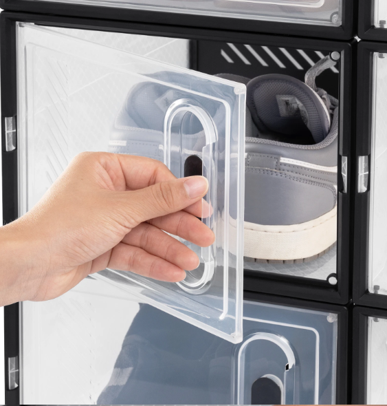 Transparante Schoenenboxen met Magneetsluiting – Stapelbare Opbergers Set