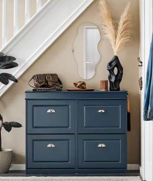 Schoenenkast met 4 Kieplades – Smal Model met 8 Opbergvakken