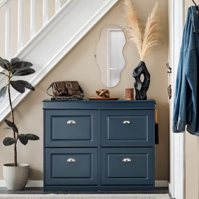 Schoenenkast met 4 Kieplades – Smal Model met 8 Opbergvakken