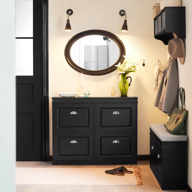 Schoenenkast met 4 Kieplades – Smal Model met 8 Opbergvakken