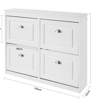 Schoenenkast met 4 Kieplades – Smal Model met 8 Opbergvakken