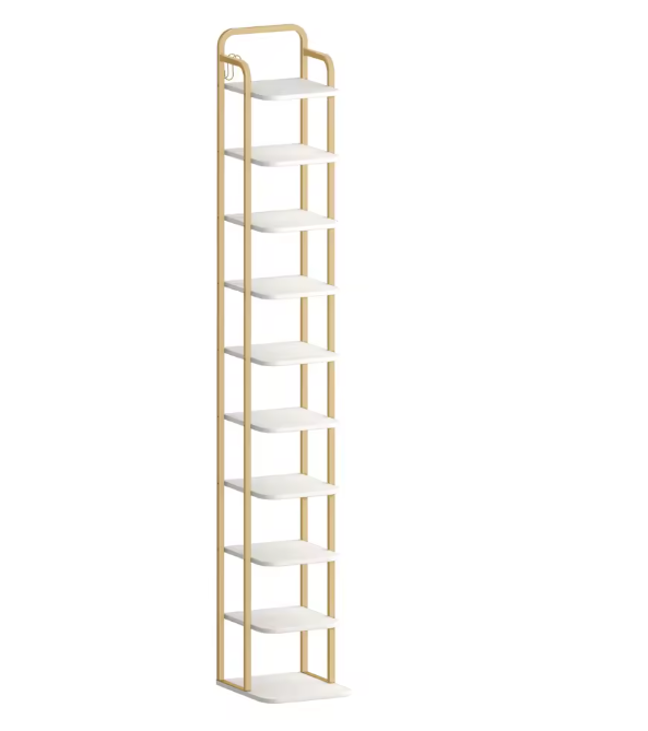 Verticale Schoenenkast met 10 Lagen – Smal Schoenenrek voor Kleine Ruimtes