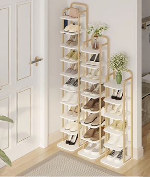 Verticale Schoenenkast met 10 Lagen – Smal Schoenenrek voor Kleine Ruimtes