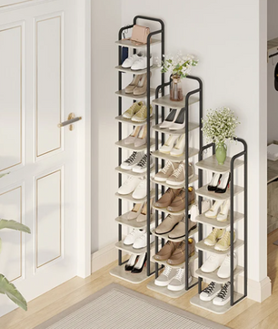Verticale Schoenenkast met 10 Lagen – Smal Schoenenrek voor Kleine Ruimtes