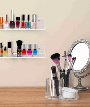 Set van 6 Transparante Acryl Wandrekken voor LP’s – Stijlvolle Platenhouders voor Muurdecoratie