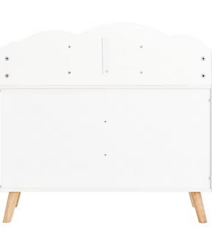 Kinderboekenkast met 5 Compartimenten – Witte Montessori Opbergplank van MDF en Hout, 82x76x35 cm