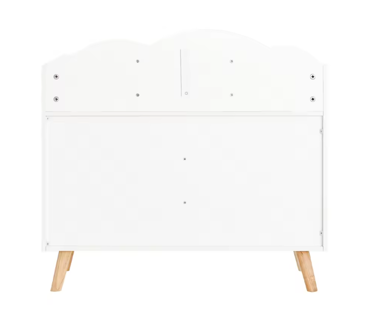 Kinderboekenkast met 5 Compartimenten – Witte Montessori Opbergplank van MDF en Hout, 82x76x35 cm