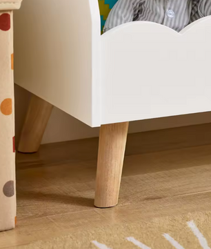 Kinderboekenkast met 5 Compartimenten – Witte Montessori Opbergplank van MDF en Hout, 82x76x35 cm