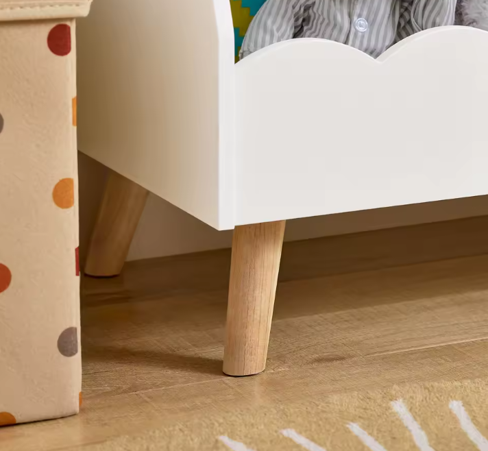 Kinderboekenkast met 5 Compartimenten – Witte Montessori Opbergplank van MDF en Hout, 82x76x35 cm