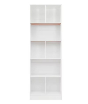 Moderne Vloerstaande Boekenkast met 5 Planken – Witte Houten Opbergkast voor Boeken, Decor en Accessoires