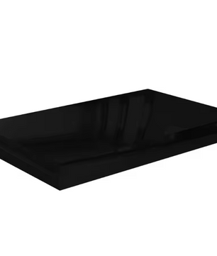 Hoogglans Zwarte Zwevende Wandplank 40x23x3,8 cm – MDF Wandrek met Onzichtbare Bevestiging