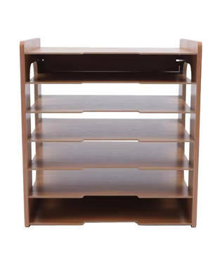 7-Laags Houten Bureau Organizer – Verbrede Papieren Lade met 7 Compartimenten, Modern en Ruimtebesparend