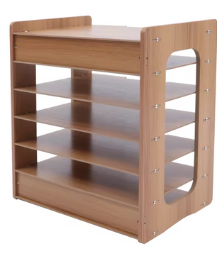 7-Laags Houten Bureau Organizer – Verbrede Papieren Lade met 7 Compartimenten, Modern en Ruimtebesparend