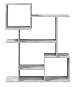 Stevig Betongrijs Kamerscherm Boekenplank – Multifunctioneel Opbergmeubel van Houtcomposiet, 92x29x112 cm