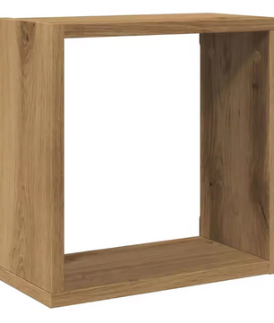 Set van 6 Houten Kubusplanken – Wandplanken in Ambachtelijk Eiken, 30x15x30 cm, Modern Modulair Ontwerp