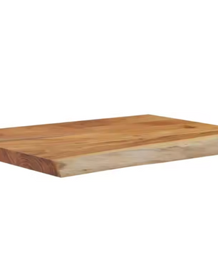 Houten Wandplank van Massief Acaciahout – Rechthoekige Live Edge Plank 40x30x3,8 cm, Rustiek en Duurzaam Wanddecor