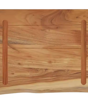 Houten Wandplank van Massief Acaciahout – Rechthoekige Live Edge Plank 40x30x3,8 cm, Rustiek en Duurzaam Wanddecor