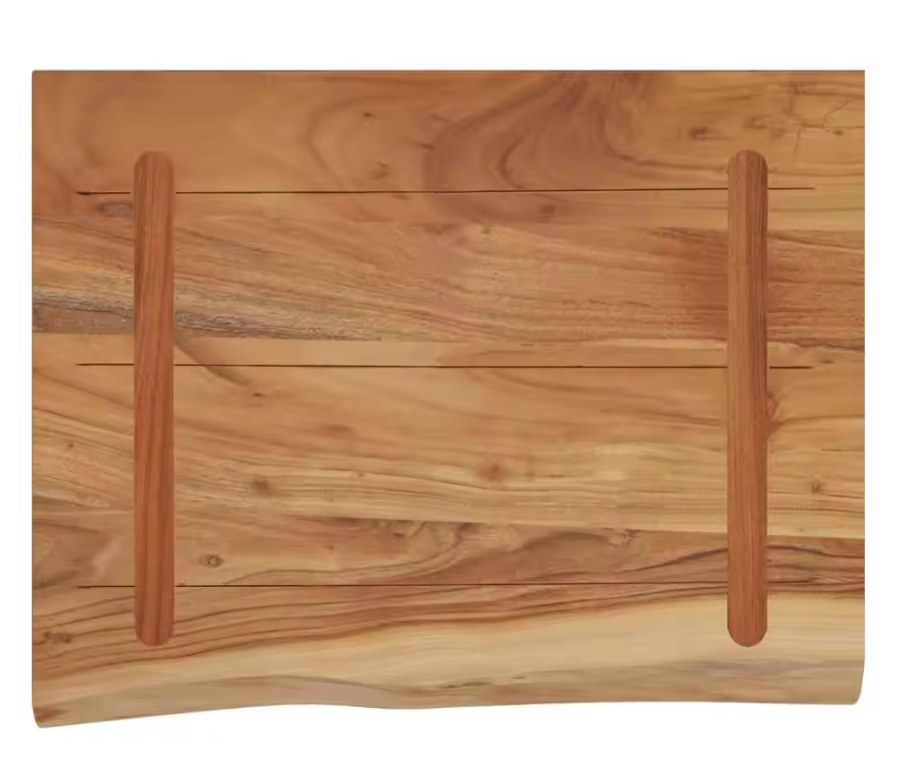 Houten Wandplank van Massief Acaciahout – Rechthoekige Live Edge Plank 40x30x3,8 cm, Rustiek en Duurzaam Wanddecor