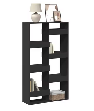 Zwarte Houten Boekenplank – Moderne Vrijstaande Boekenkast met 8 Verstelbare Planken, 100x33x175 cm Opbergmeubel voor Woonkamer of Kantoor