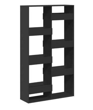 Zwarte Houten Boekenplank – Moderne Vrijstaande Boekenkast met 8 Verstelbare Planken, 100x33x175 cm Opbergmeubel voor Woonkamer of Kantoor