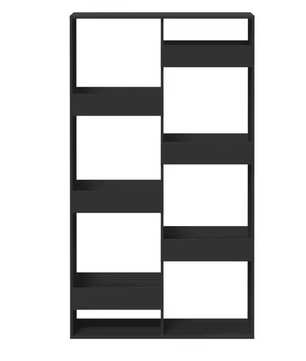 Zwarte Houten Boekenplank – Moderne Vrijstaande Boekenkast met 8 Verstelbare Planken, 100x33x175 cm Opbergmeubel voor Woonkamer of Kantoor