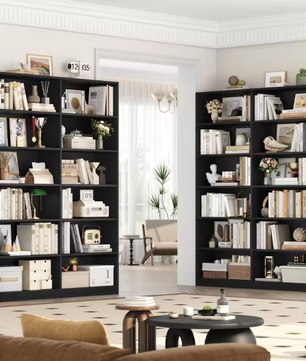 Hoge Houten Boekenplank – Vrijstaande Boekenkast met 12 Vakken, 120x30x188,7 cm, Ideaal voor Woonkamer, Kantoor of Studieruimte