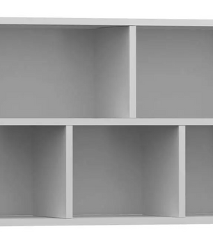 Witte Boekenplank en Dressoir – Houten Opbergkast met 5 Vakken, 50x25x80 cm, Modern Design